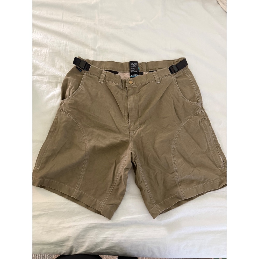 Kuhl Mens L Hiking Shorts Brown Outdoor‎ Utility Adjustable Waist 10" Gorpcore